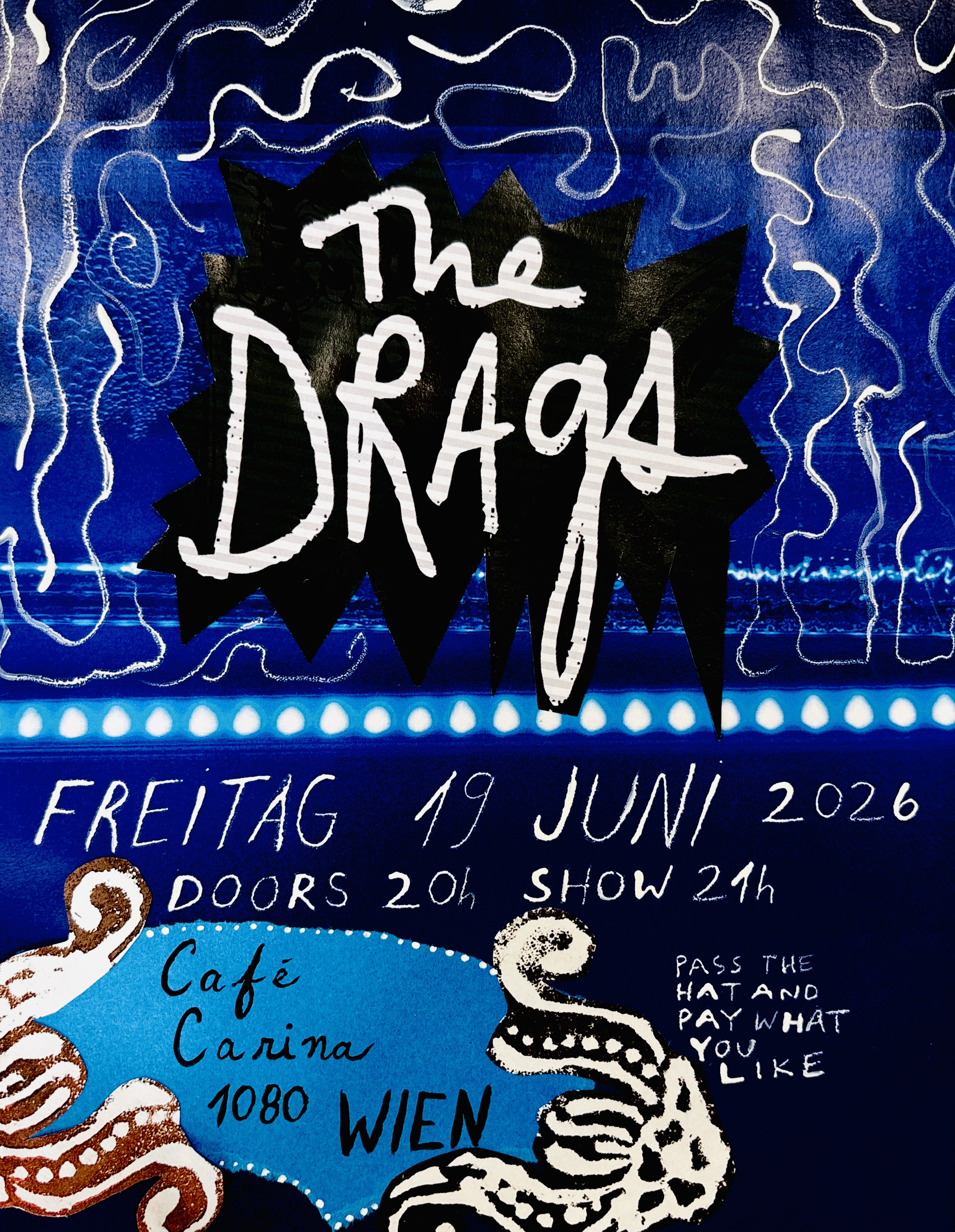 Flyer for Cafe Carina show on June 19, 2026